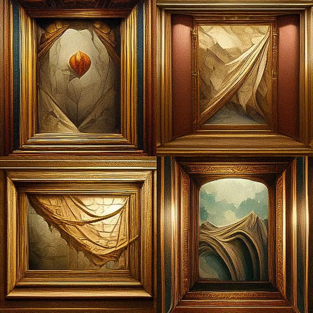 Trompe l'oeil style, Midjourney V3, render 1 of 4