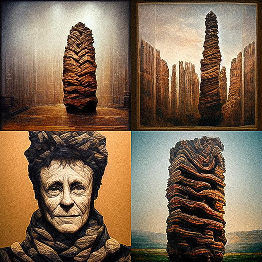 Ursula von Rydingsvard style, Midjourney V3, render 1 of 4