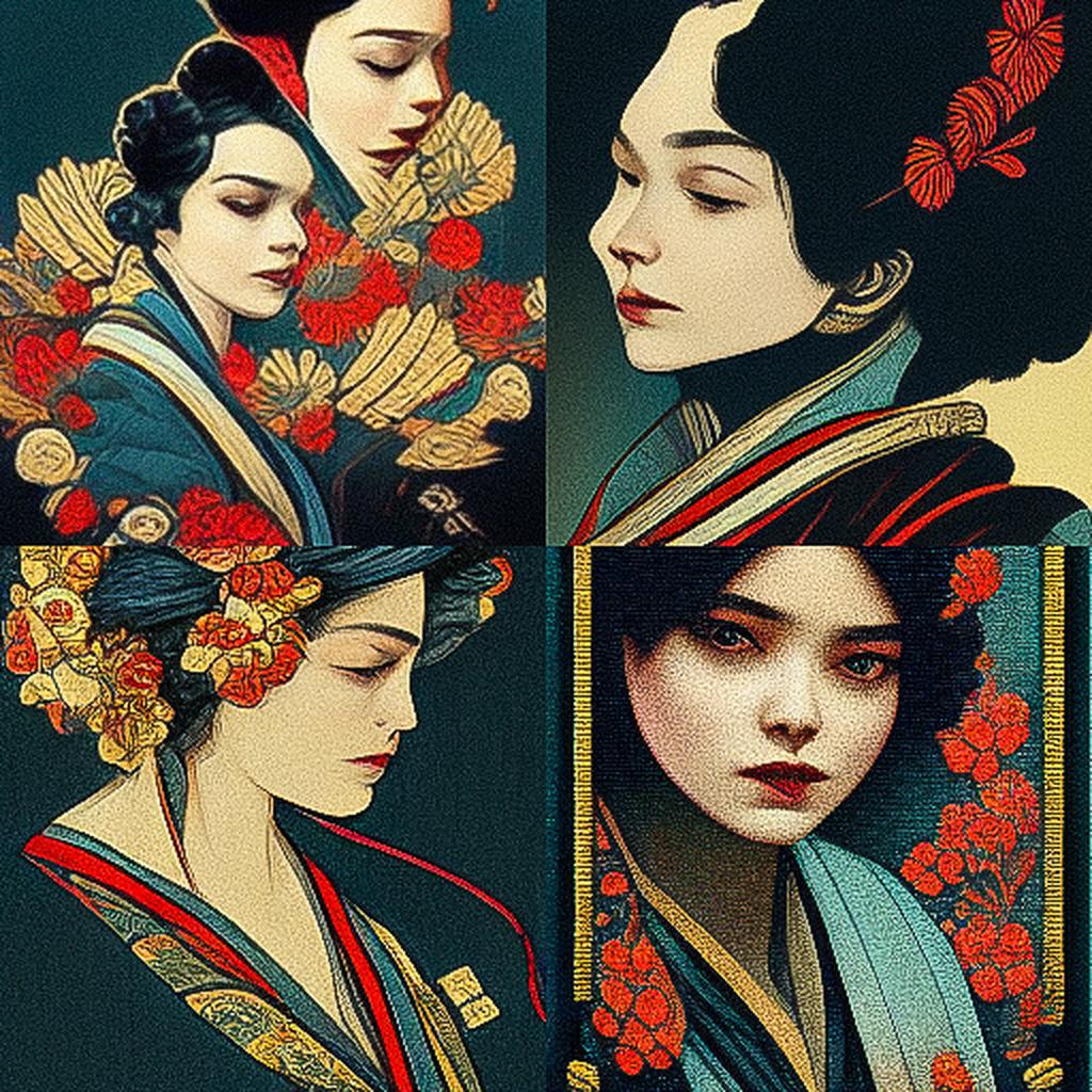 Utagawa Kunisada style, Midjourney V3, render 1 of 4