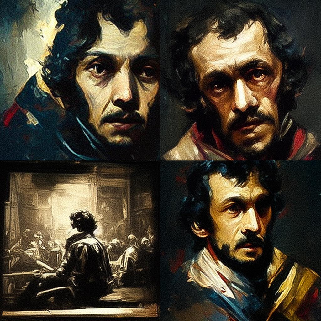 Valentin de Boulogne style, Midjourney V3, render 1 of 4