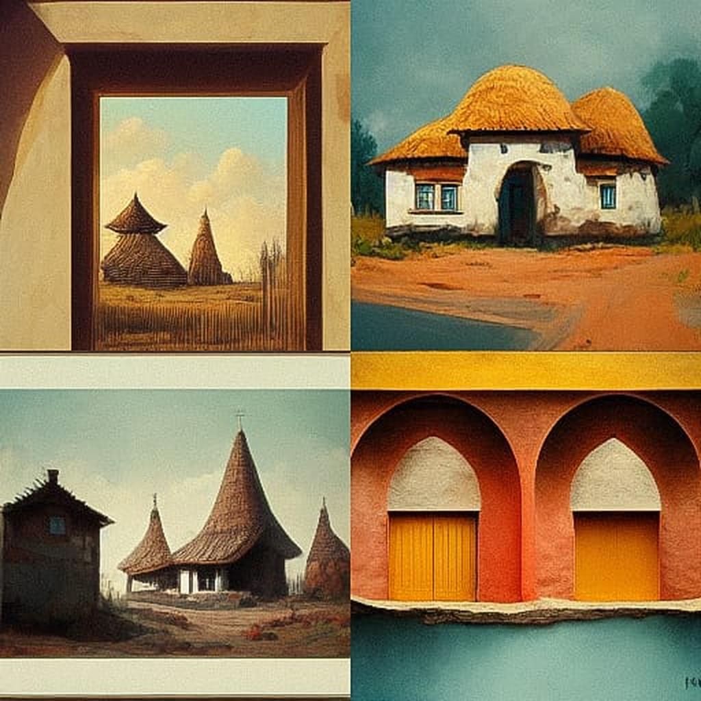 Vernacular architecture style, Midjourney V3, render 1 of 4