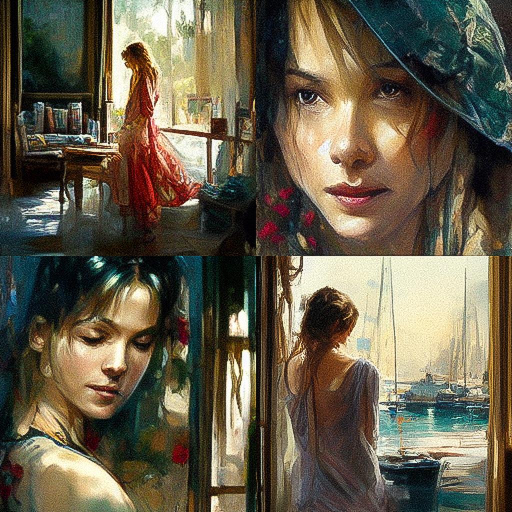 Vicente Romero Redondo style, Midjourney V3, render 1 of 4