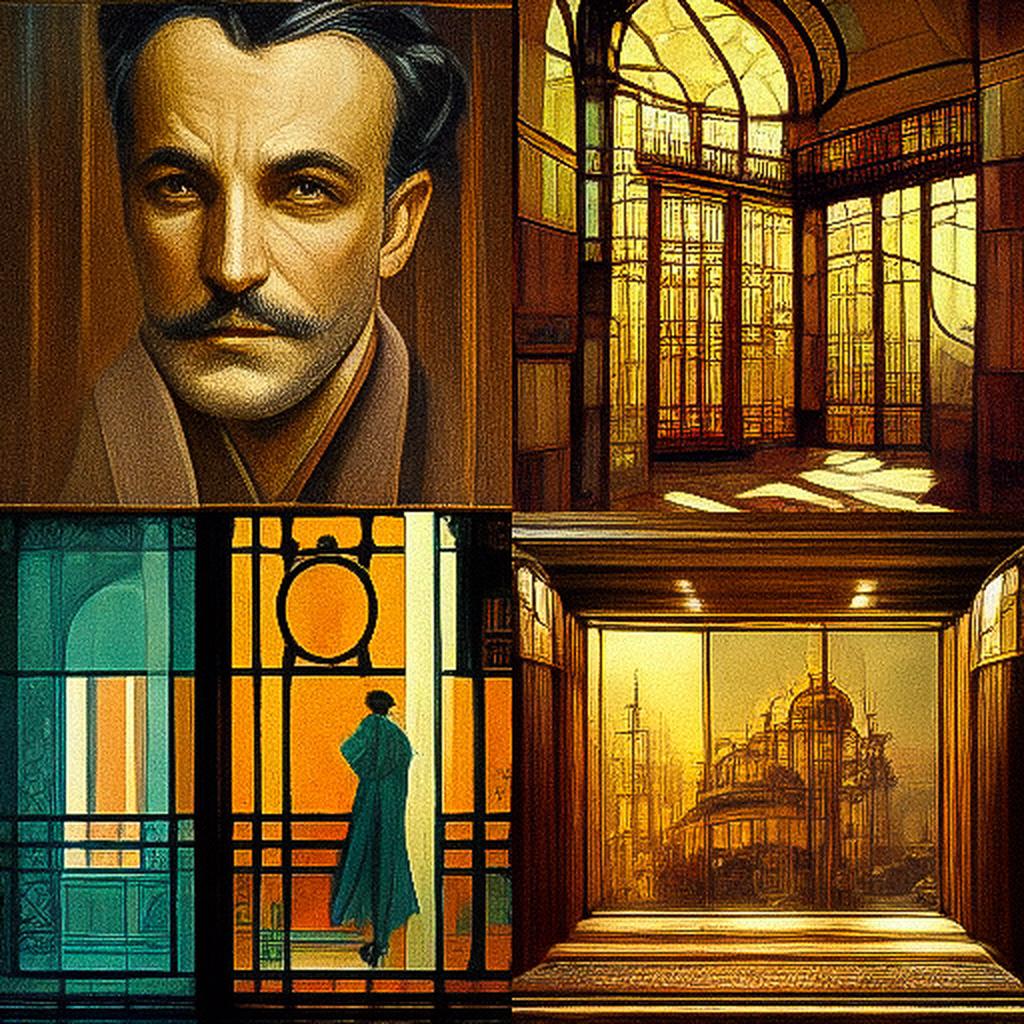 Victor Horta style, Midjourney V3, render 1 of 4