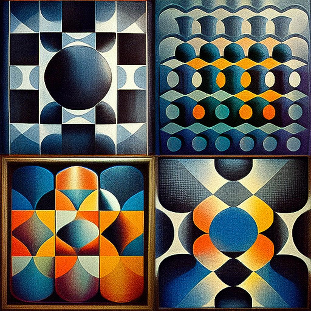 Victor Vasarely style, Midjourney V3, render 1 of 4