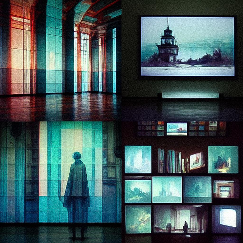 Video installation style, Midjourney V3, render 1 of 4