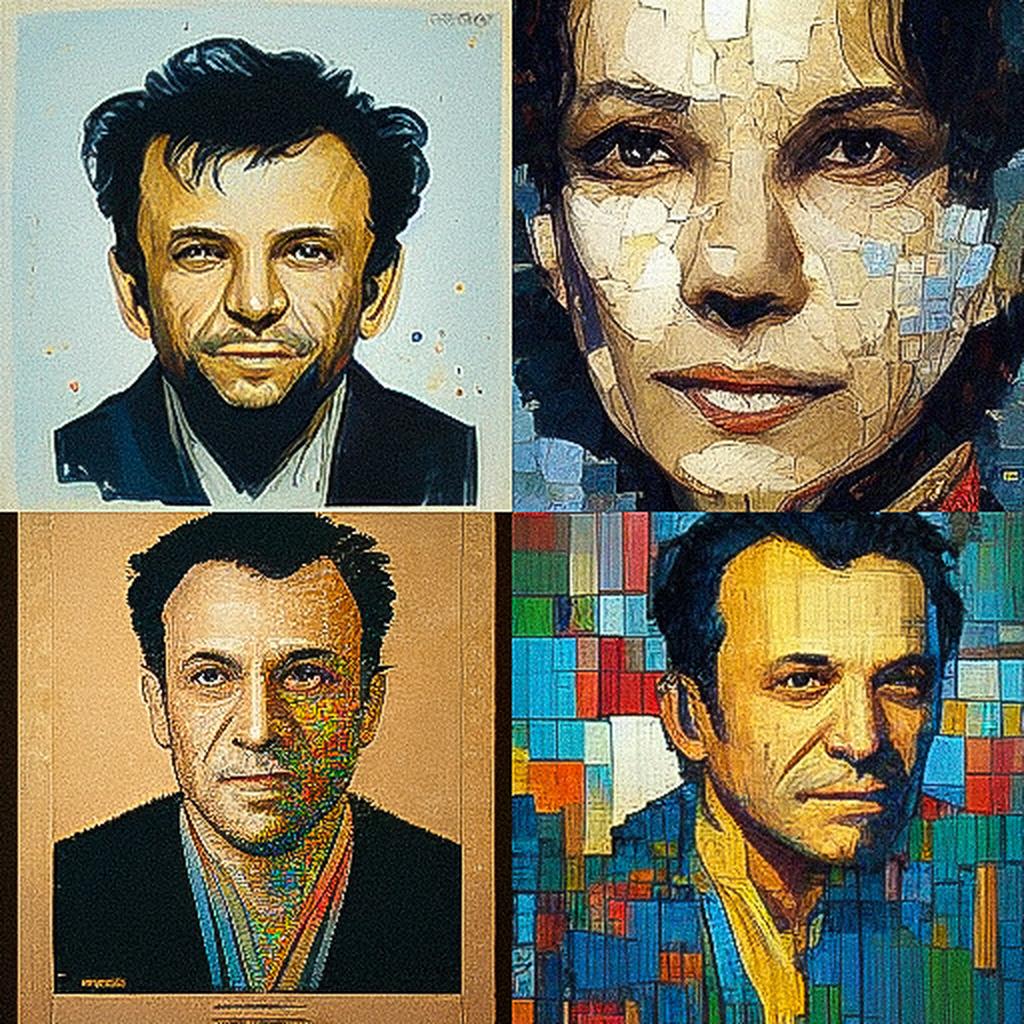 Vik Muniz style, Midjourney V3, render 1 of 4