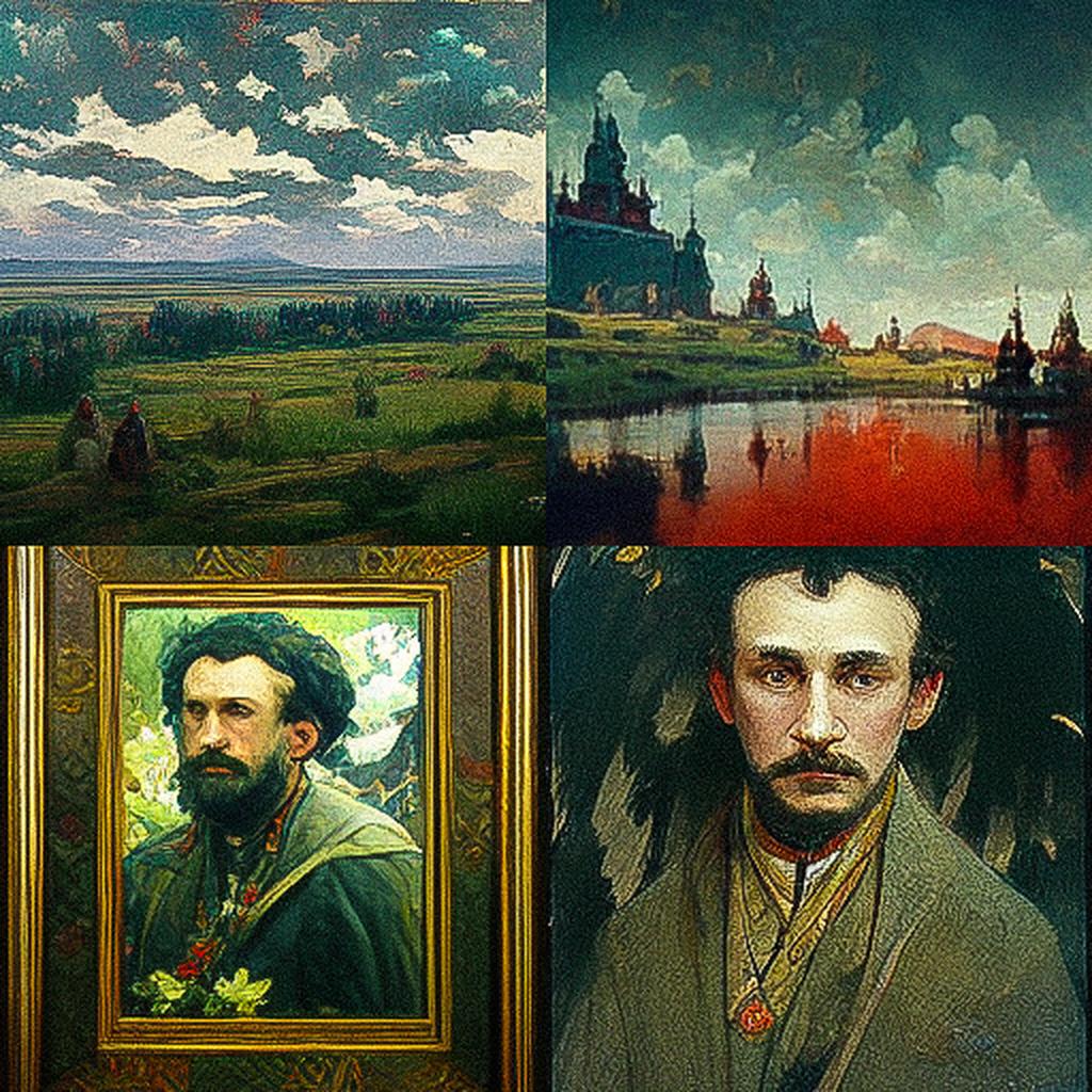 Viktor Vasnetsov style, Midjourney V3, render 1 of 4