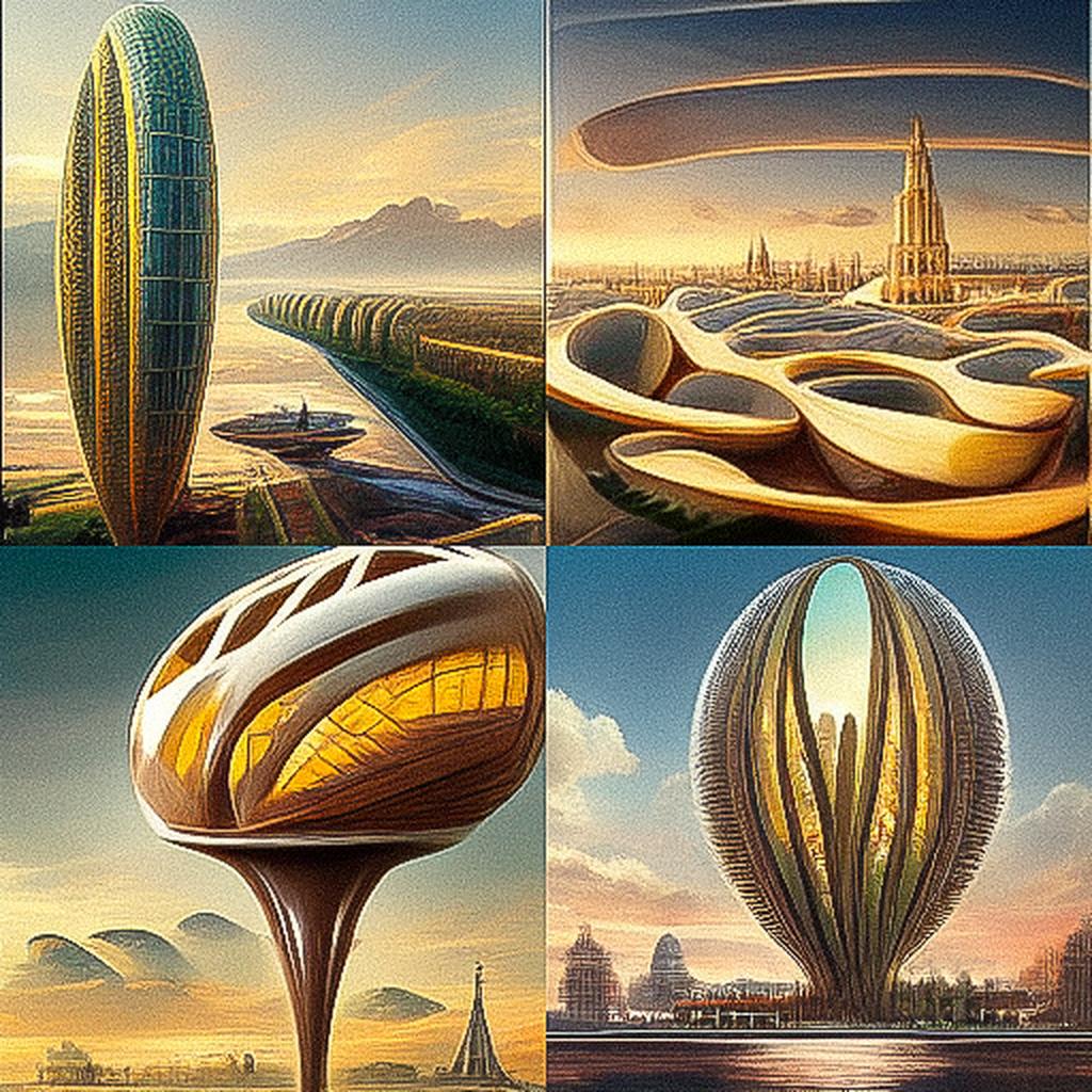 Vincent Callebaut style, Midjourney V3, render 1 of 4