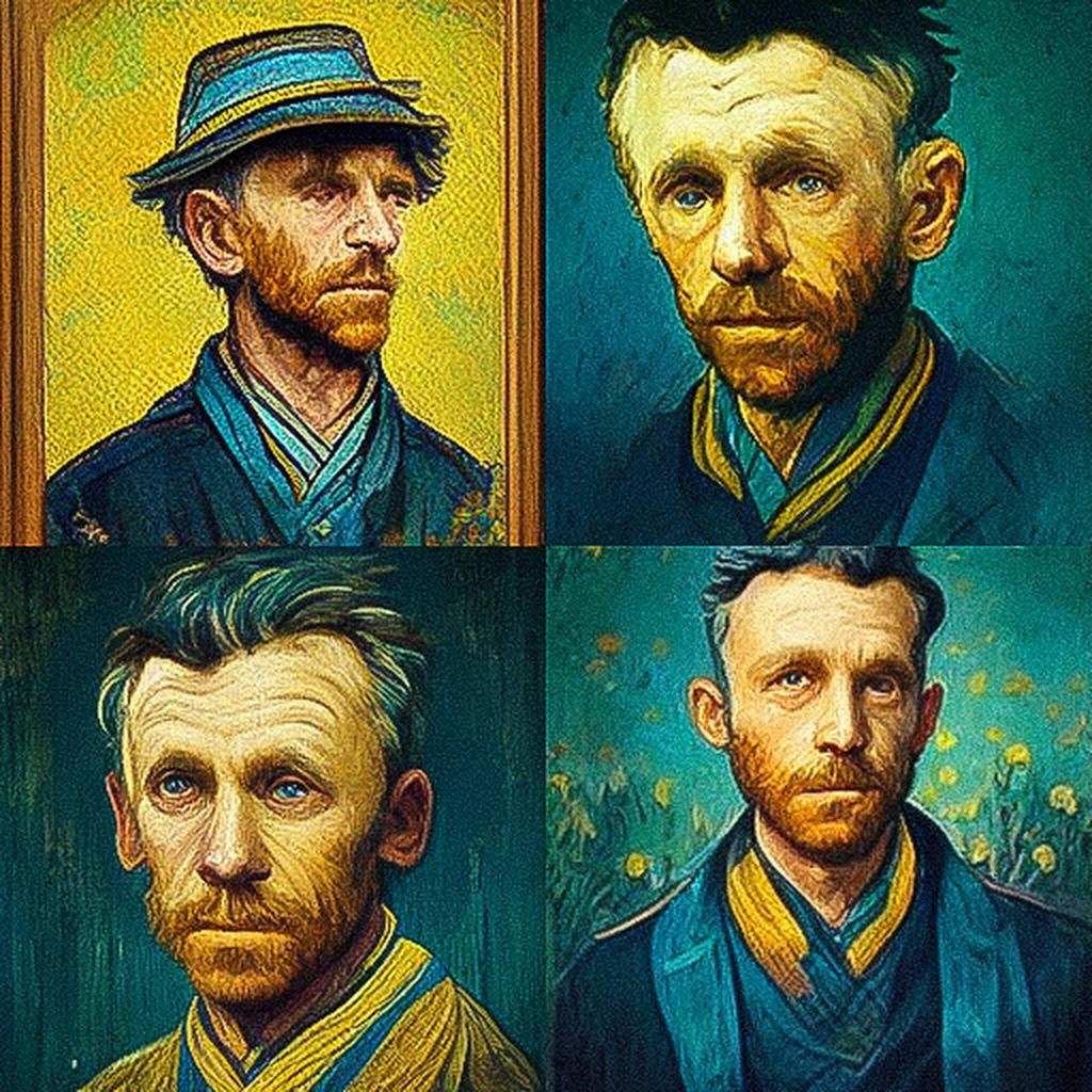 Vincent van Gogh style, Midjourney V3, render 1 of 4