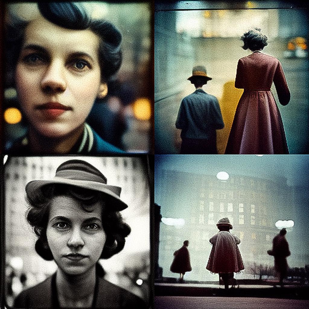 Vivian Maier style, Midjourney V3, render 1 of 4