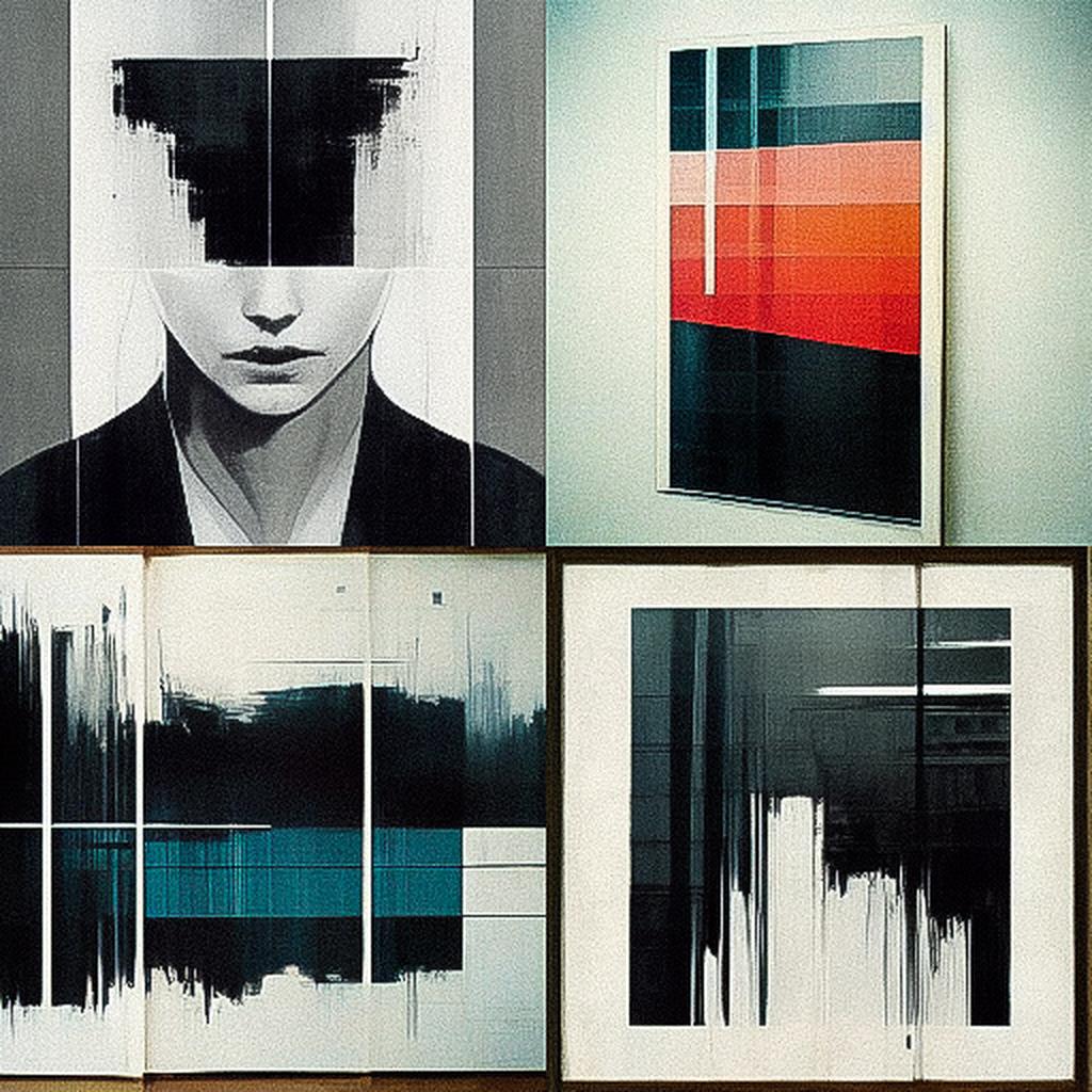 Wade Guyton style, Midjourney V3, render 1 of 4