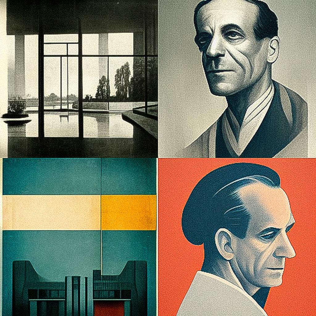 Walter Gropius style, Midjourney V3, render 1 of 4