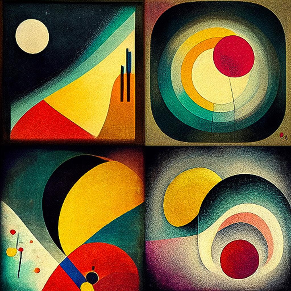Wassily Kandinsky style, Midjourney V3, render 1 of 4