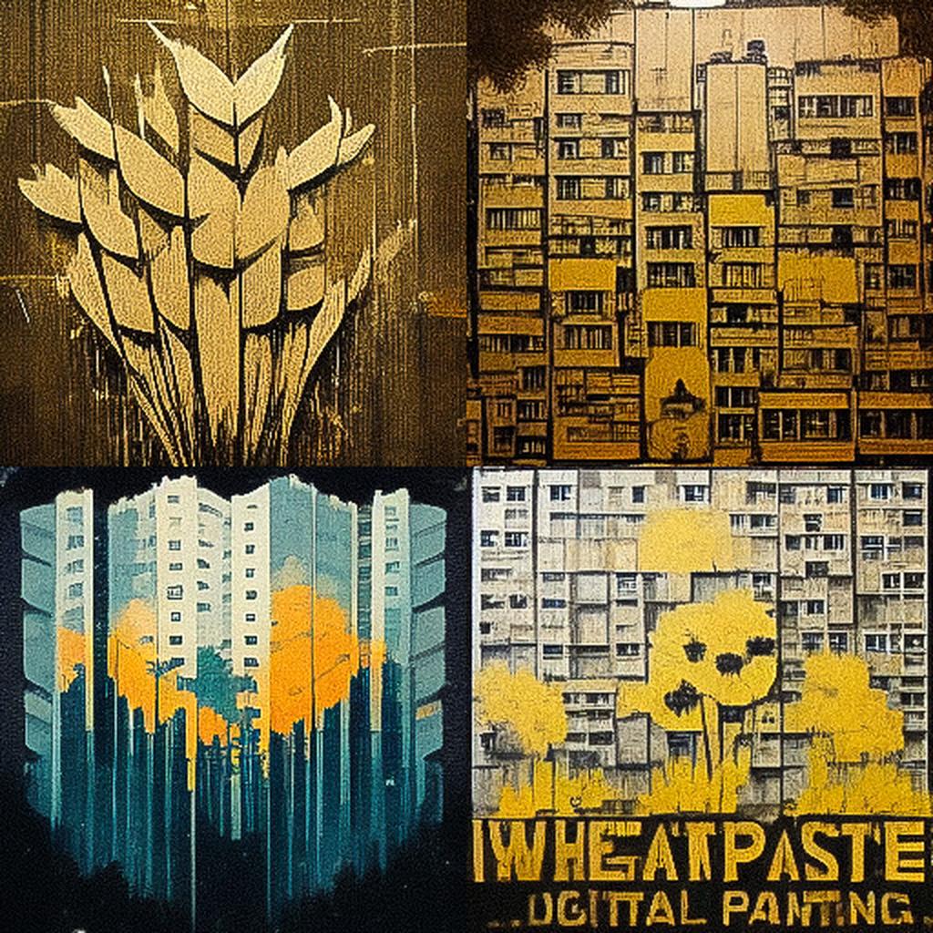 Wheatpaste style, Midjourney V3, render 1 of 4