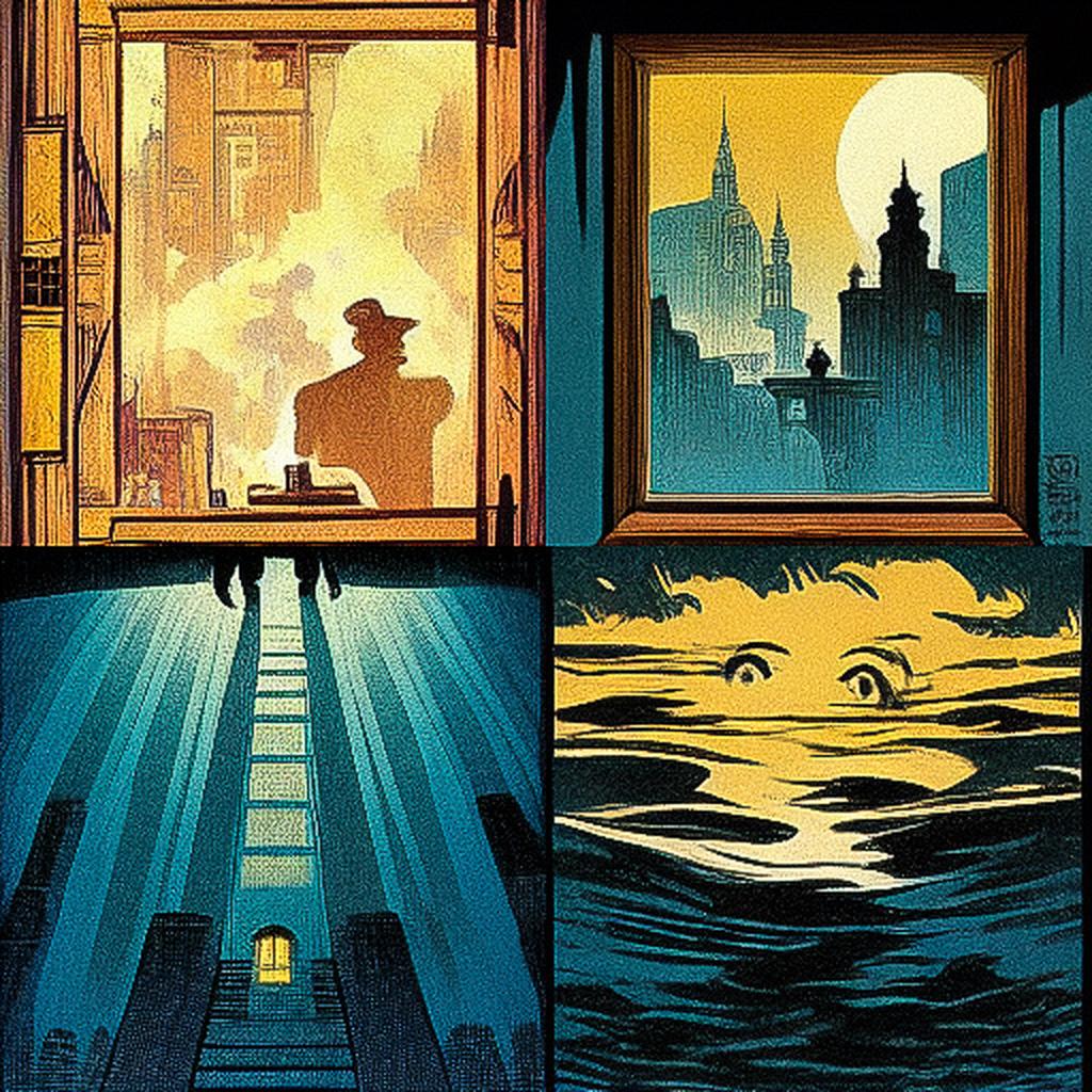 Will Eisner style, Midjourney V3, render 1 of 4
