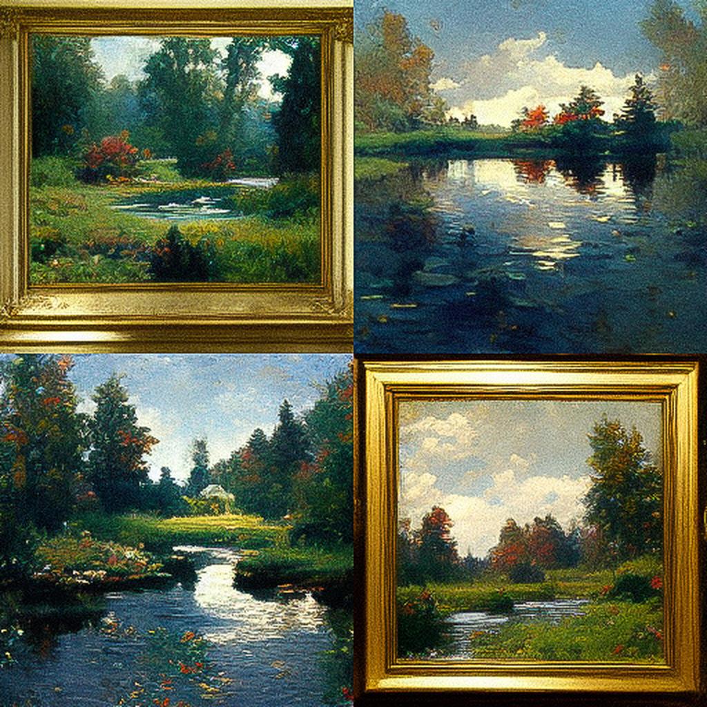 Willard Metcalf style, Midjourney V3, render 1 of 4