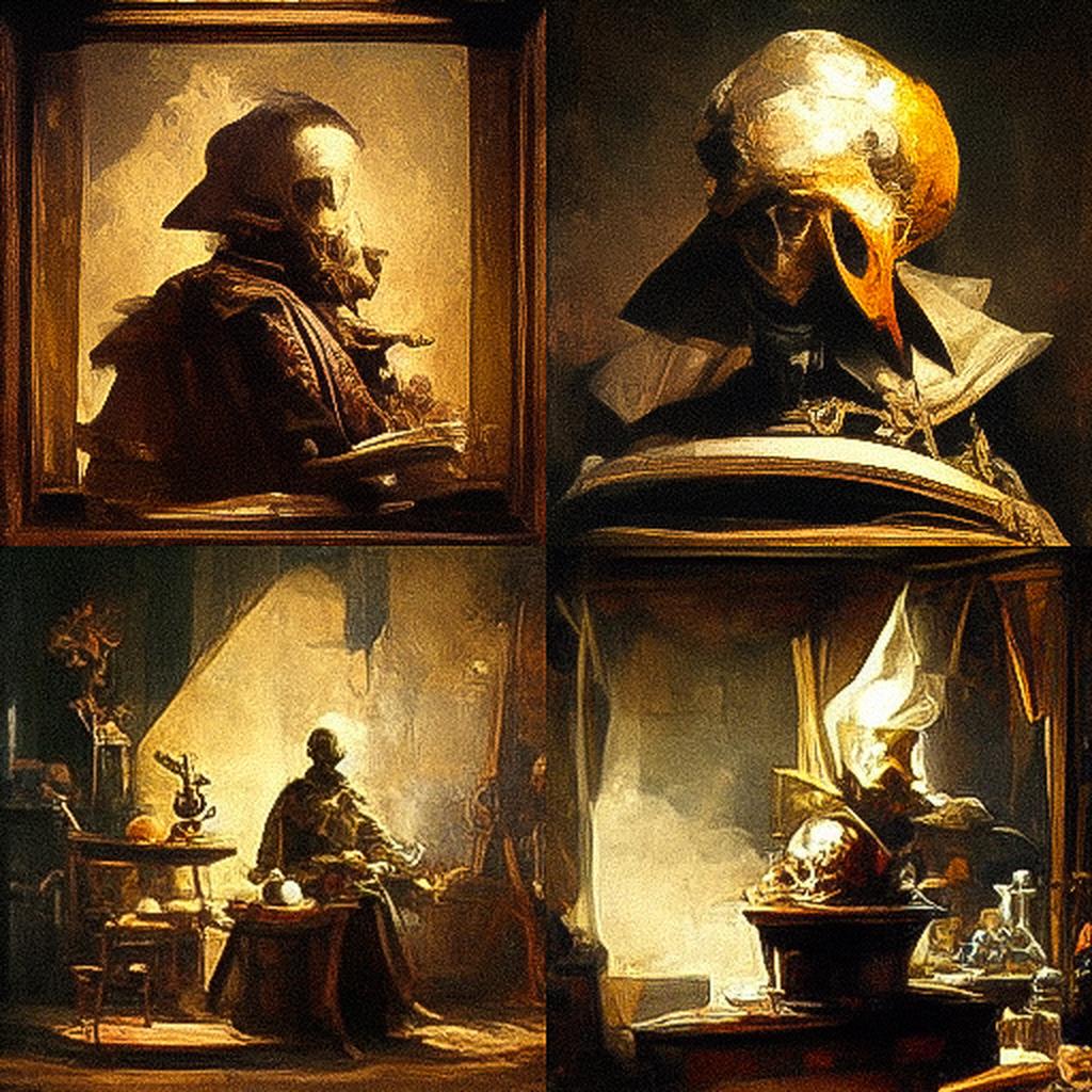 Willem Kalf style, Midjourney V3, render 1 of 4