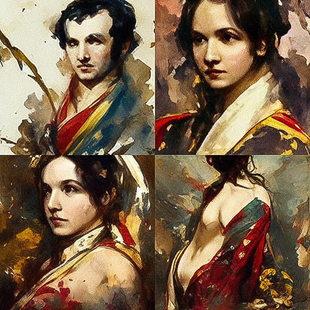 William Etty style, Midjourney V3, render 1 of 4