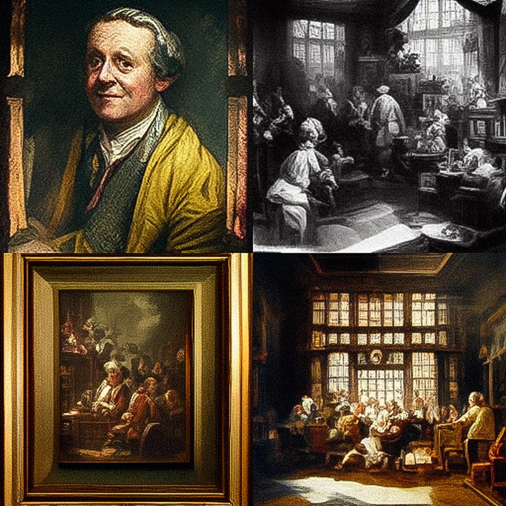 William Hogarth style, Midjourney V3, render 1 of 4