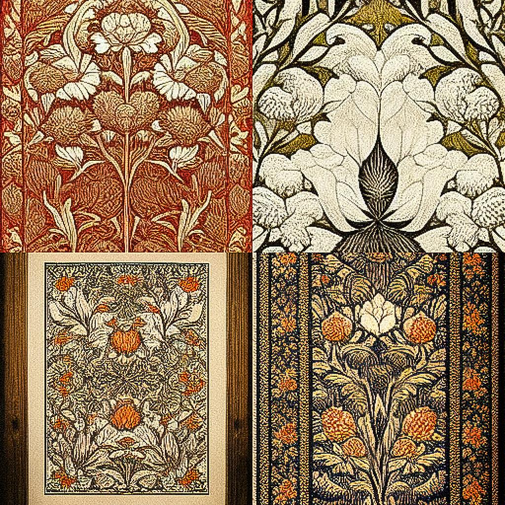 William Morris style, Midjourney V3, render 1 of 4