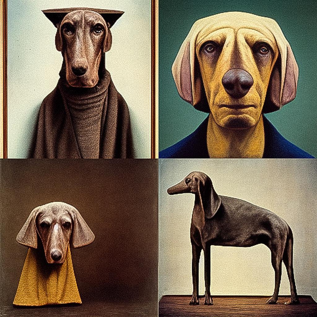 William Wegman style, Midjourney V3, render 1 of 4