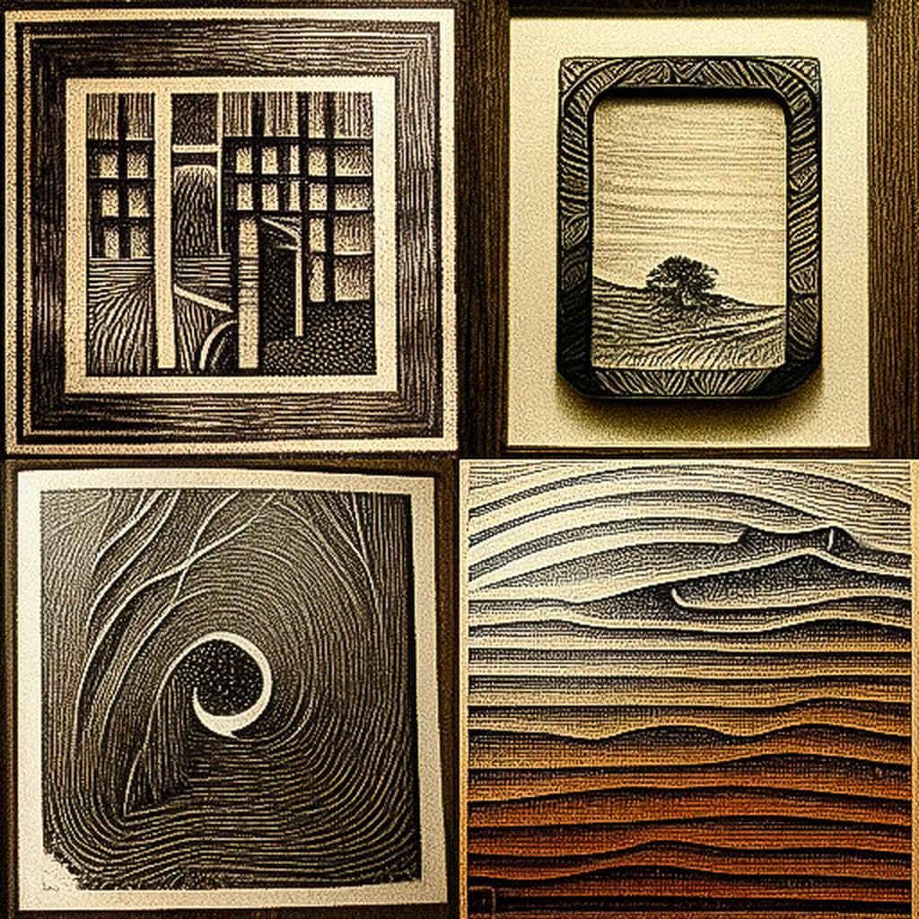 Wood engraving style, Midjourney V3, render 1 of 4