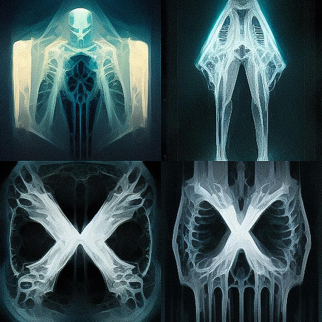 X-ray style, Midjourney V3, render 1 of 4