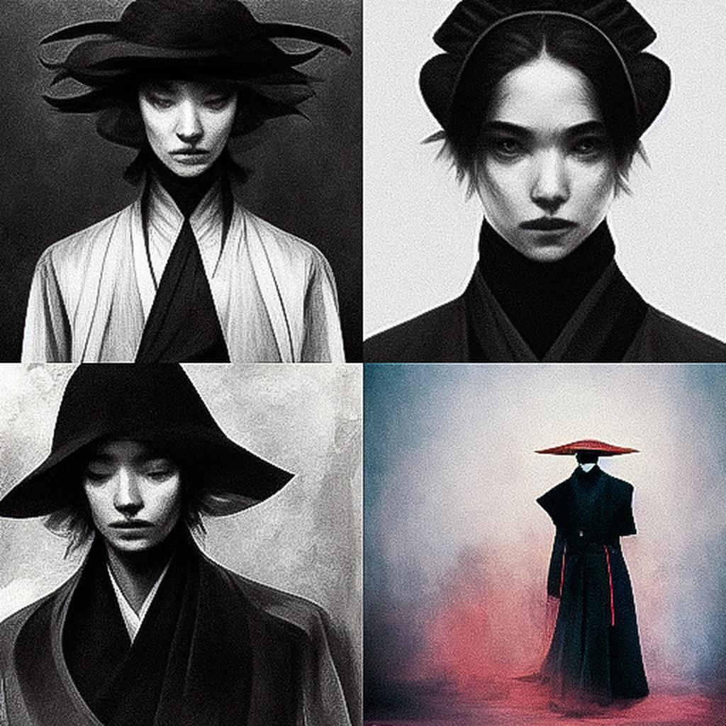 Yohji Yamamoto style, Midjourney V3, render 1 of 4