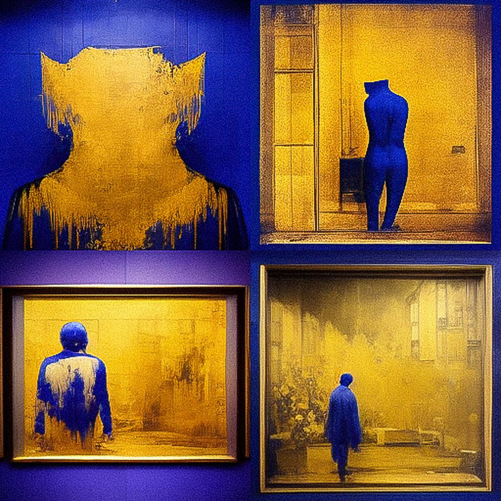 Yves Klein style, Midjourney V3, render 1 of 4