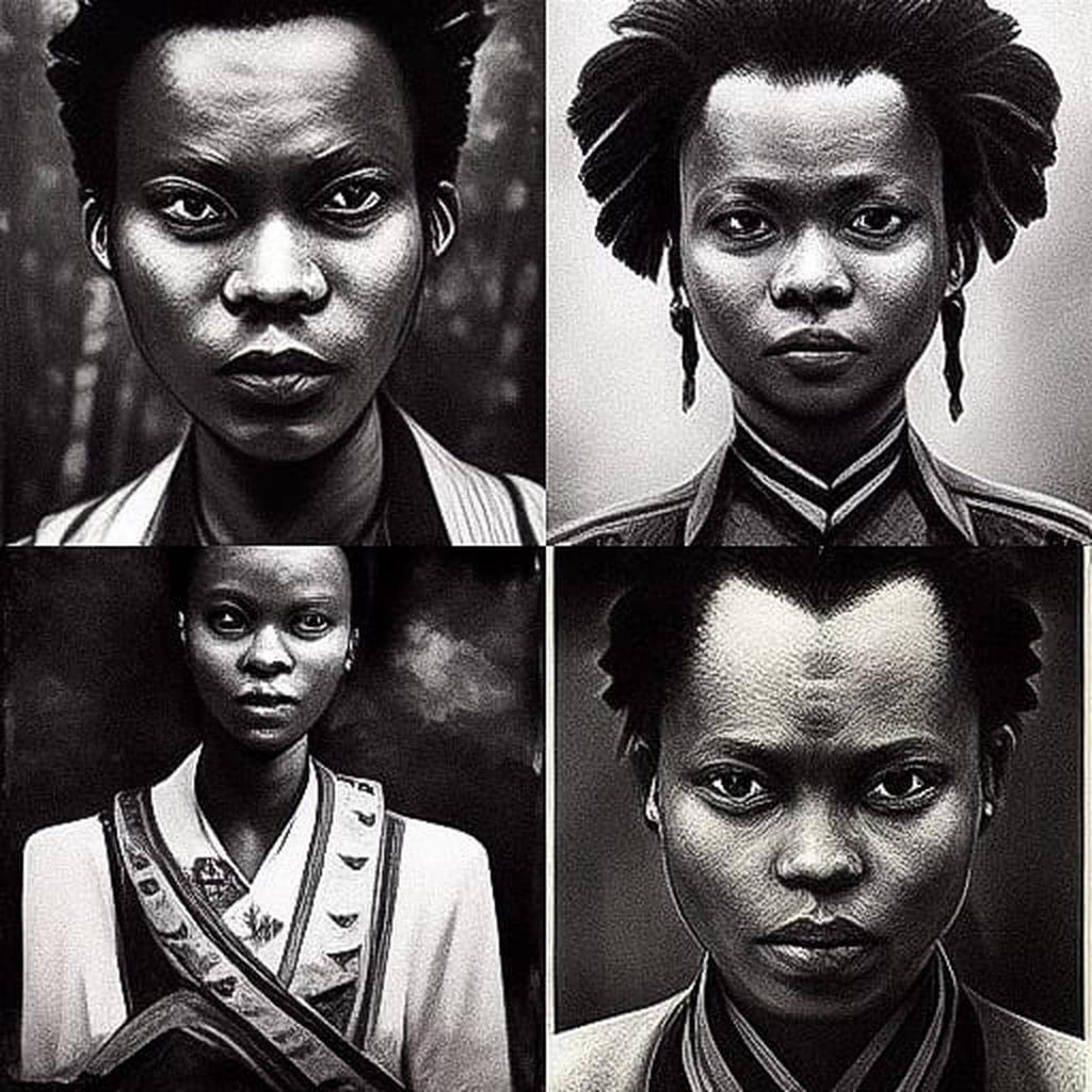 Zanele Muholi style, Midjourney V3, render 1 of 4