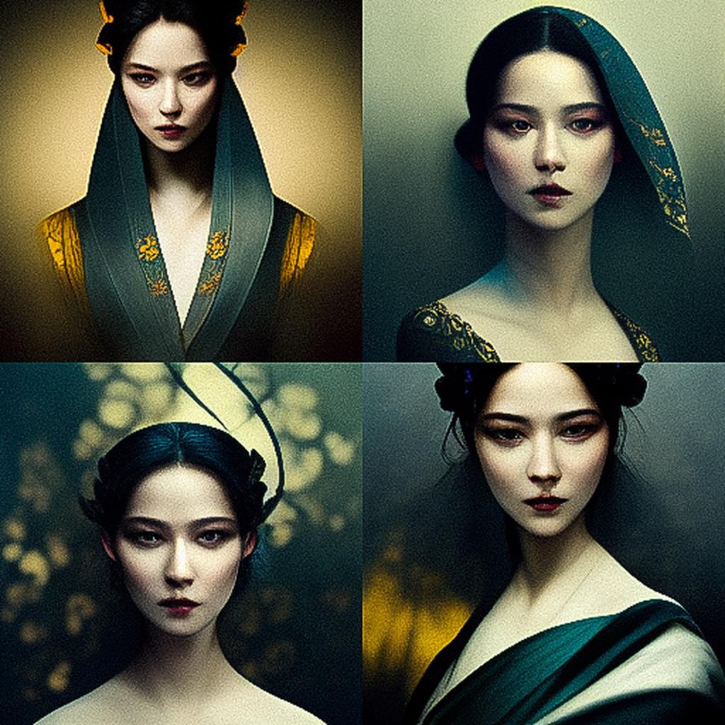 Zhang Jingna style, Midjourney V3, render 1 of 4