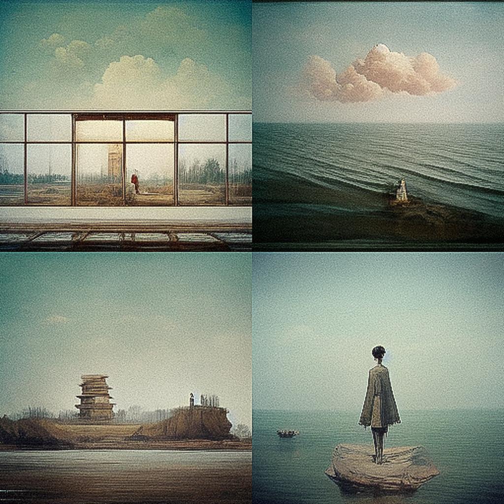 Zhang Kechun style, Midjourney V3, render 1 of 4
