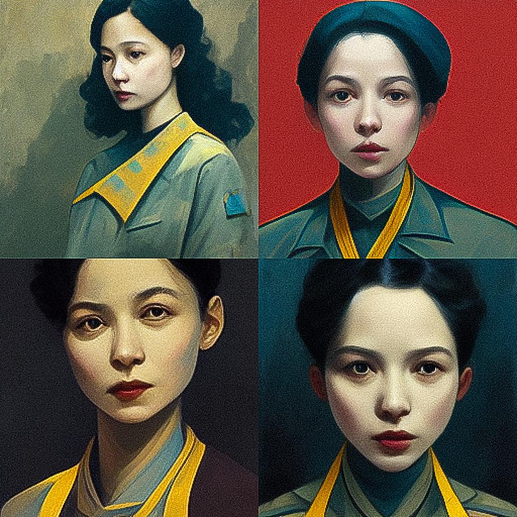 Zhang Xiaogang style, Midjourney V3, render 1 of 4