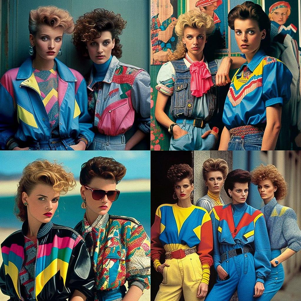 1980s fashion style, Midjourney V4, render 1 of 4