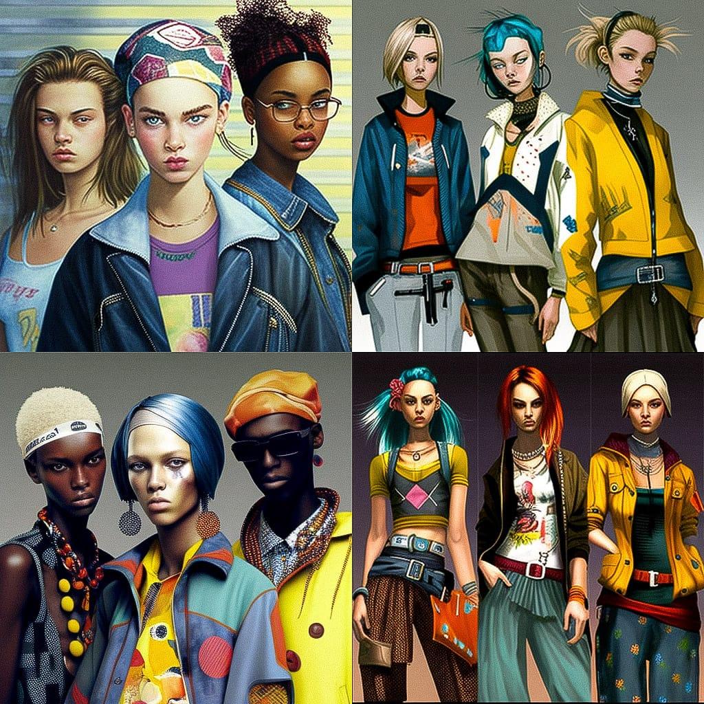 2000s fashion style, Midjourney V4, render 1 of 4