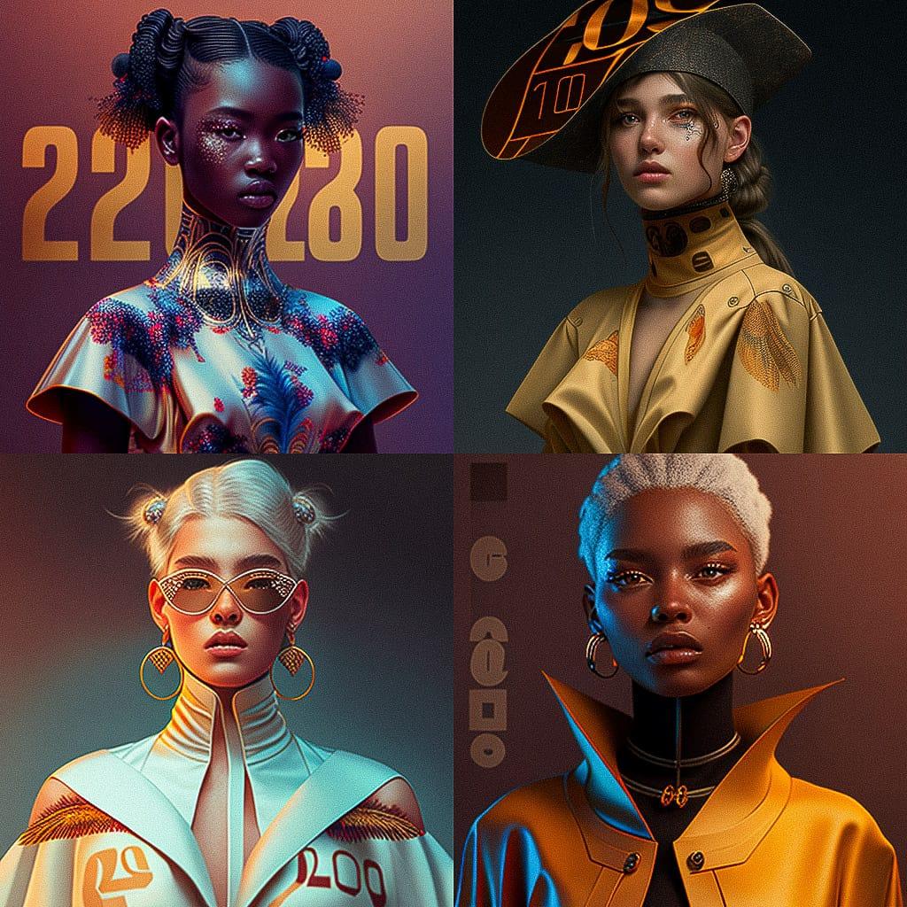 2020s fashion style, Midjourney V4, render 1 of 4