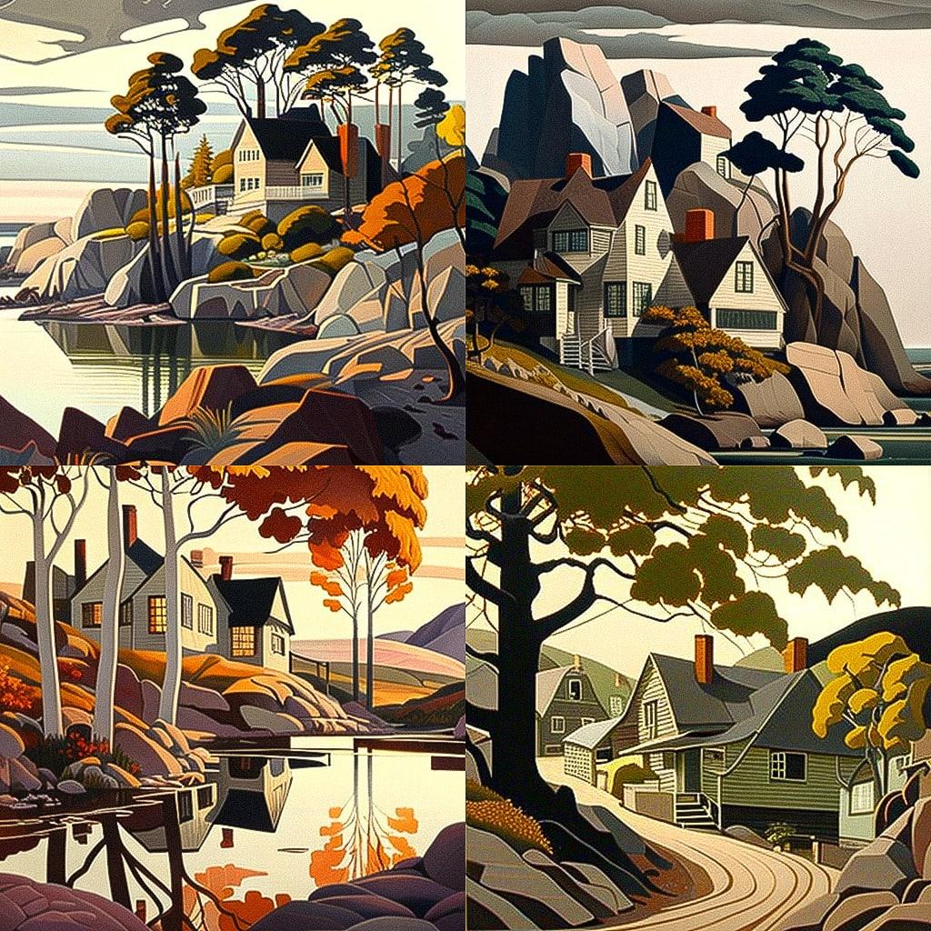 A. J. Casson style, Midjourney V4, render 1 of 4