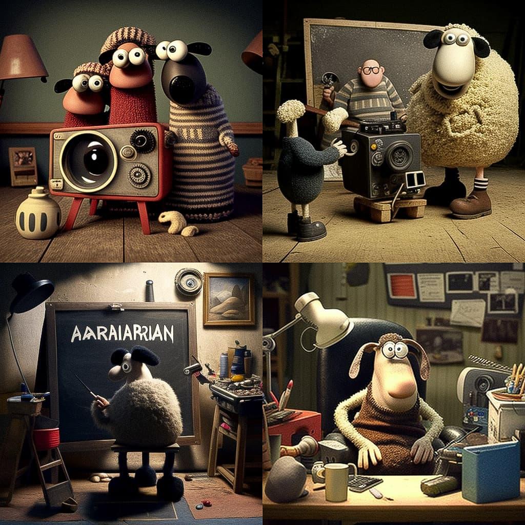 Aardman Animations style, Midjourney V4, render 1 of 4