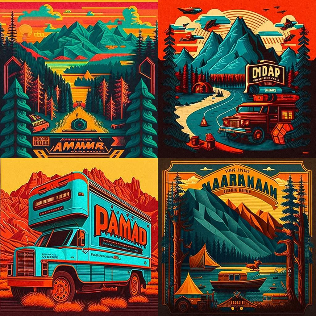 Aaron James Draplin style, Midjourney V4, render 1 of 4