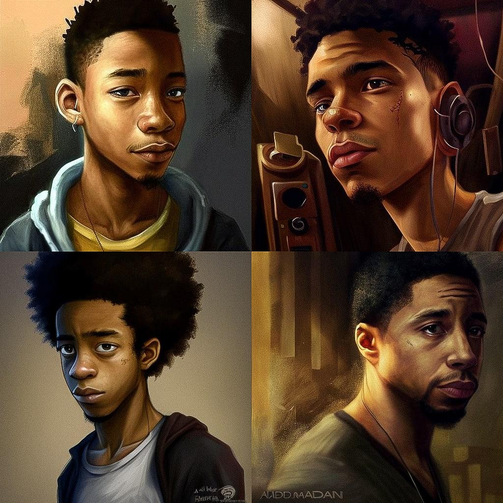 Aaron McGruder style, Midjourney V4, render 1 of 4