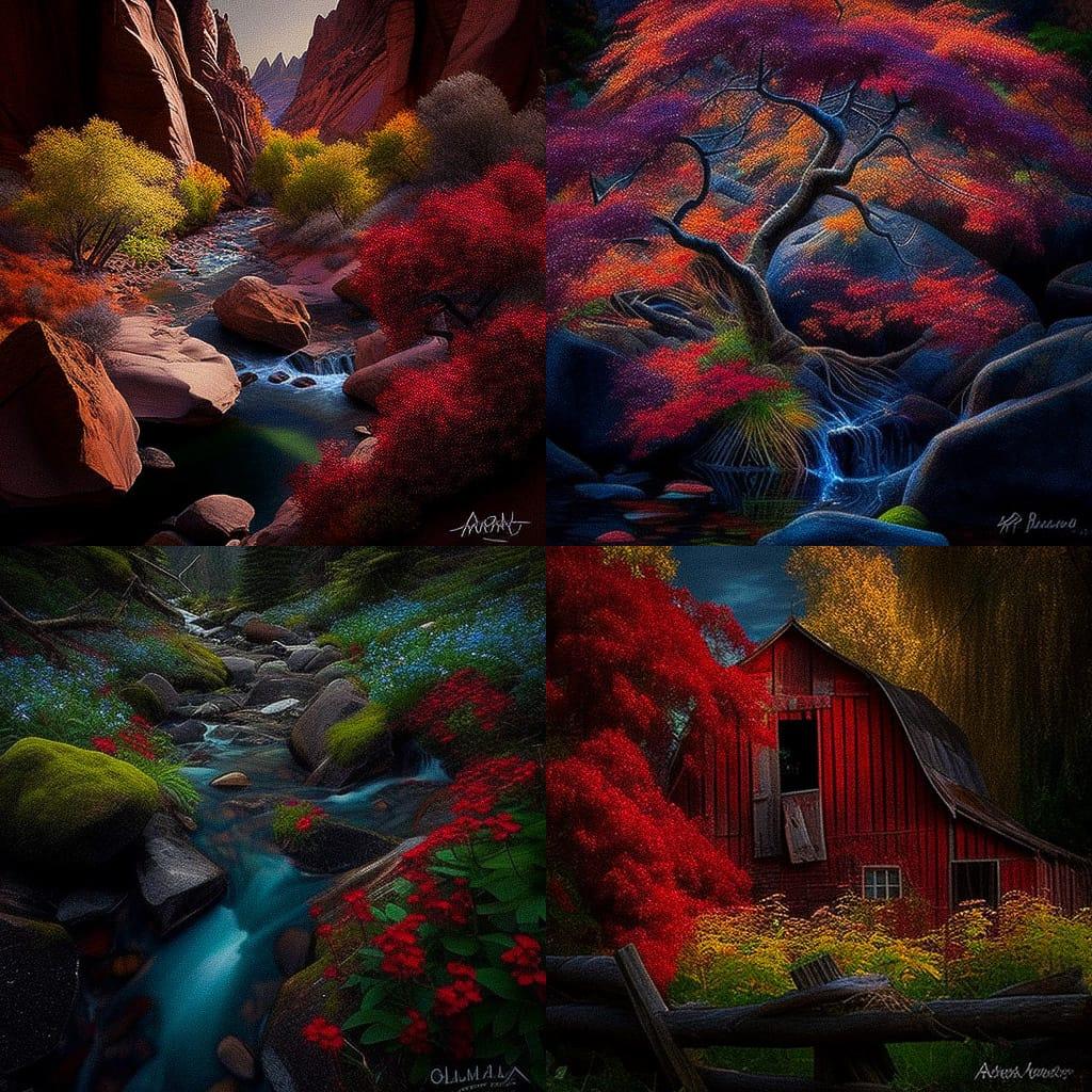 Aaron Reed style, Midjourney V4, render 1 of 4
