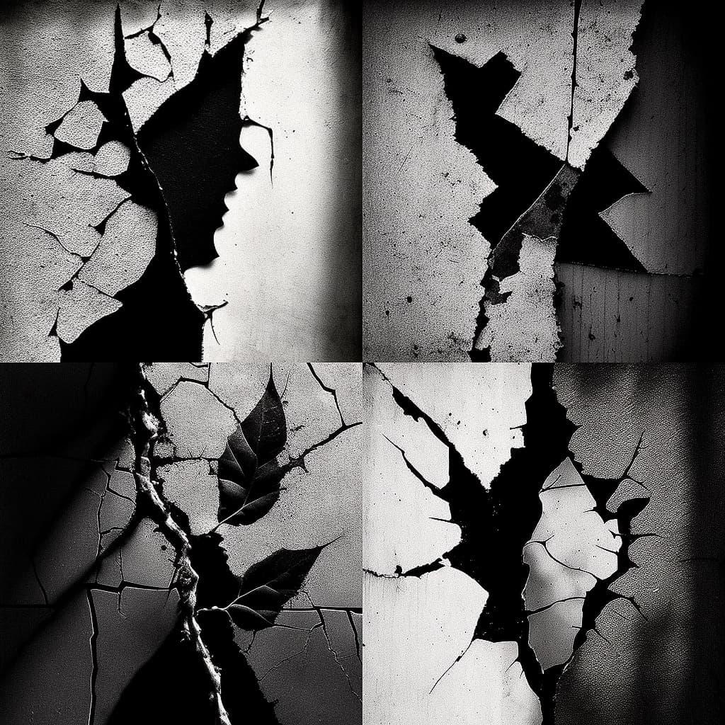 Aaron Siskind style, Midjourney V4, render 1 of 4