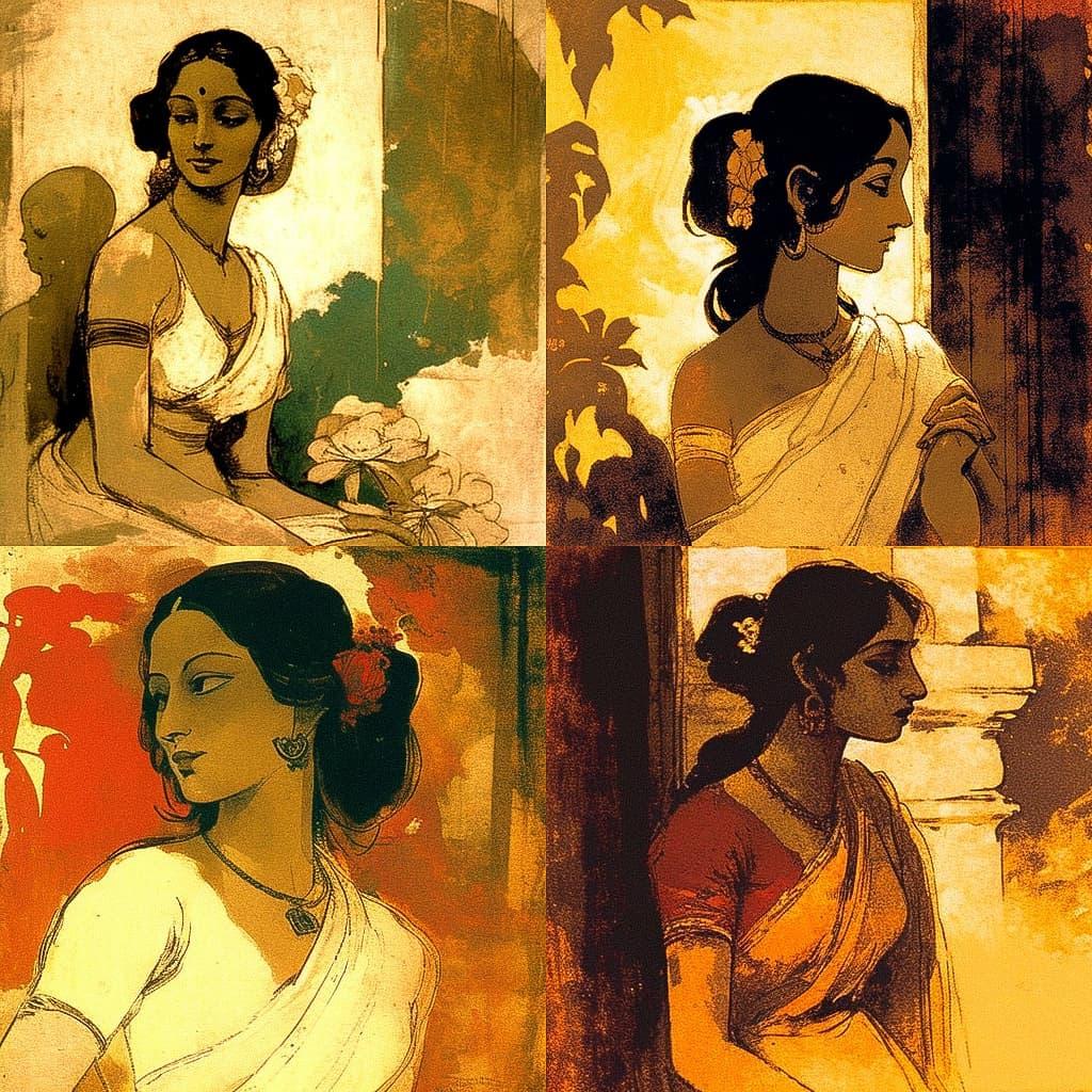 Abanindranath Tagore style, Midjourney V4, render 1 of 4