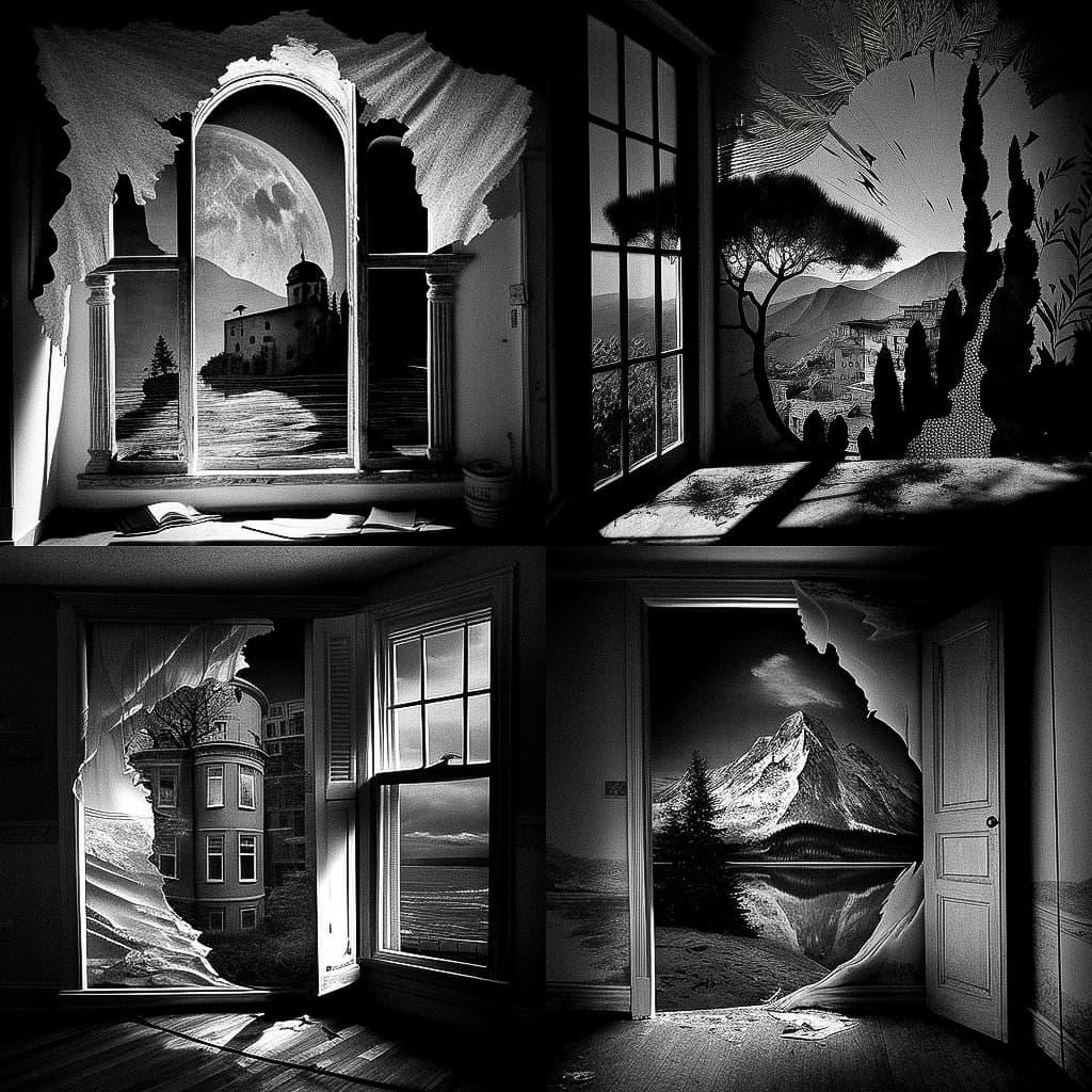 Abelardo Morell style, Midjourney V4, render 1 of 4