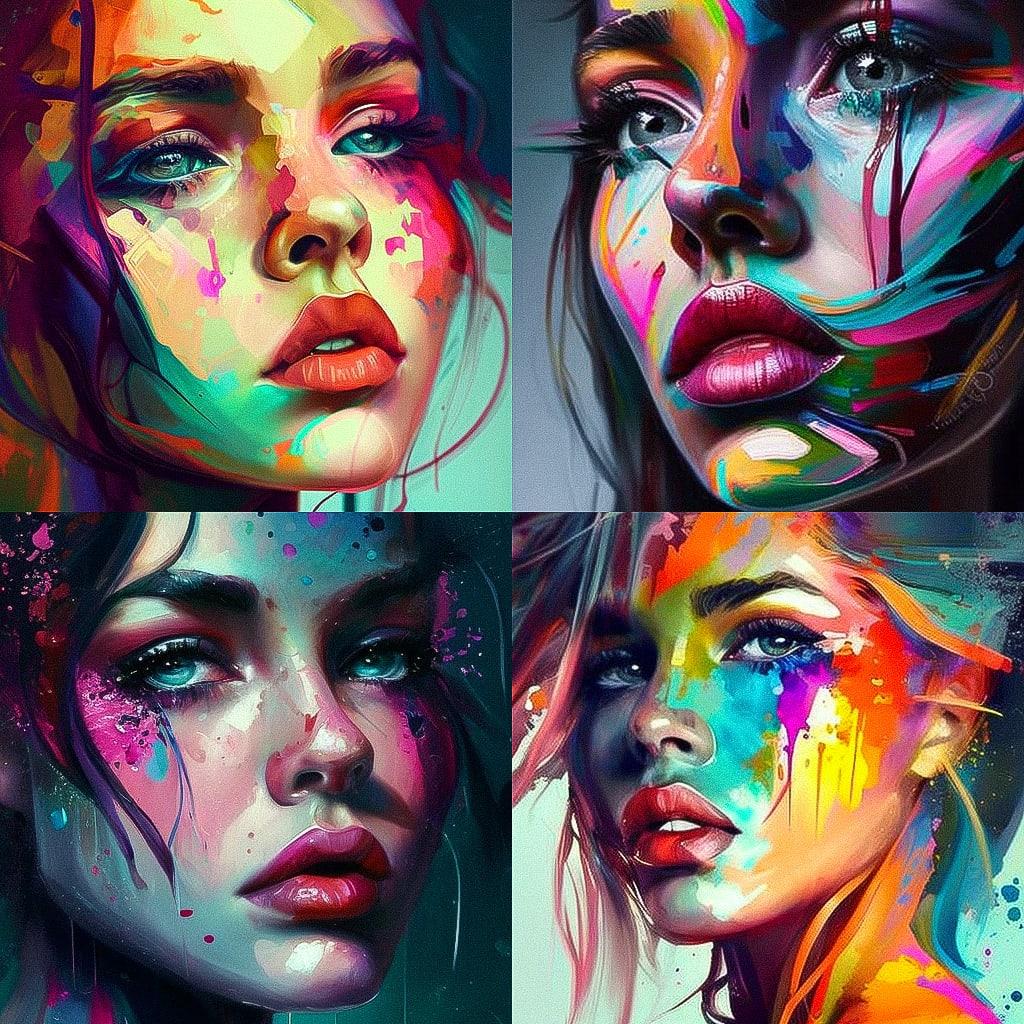 Acrylic paint style, Midjourney V4, render 1 of 4