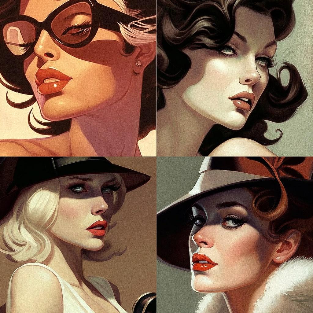 Adam Hughes style, Midjourney V4, render 1 of 4