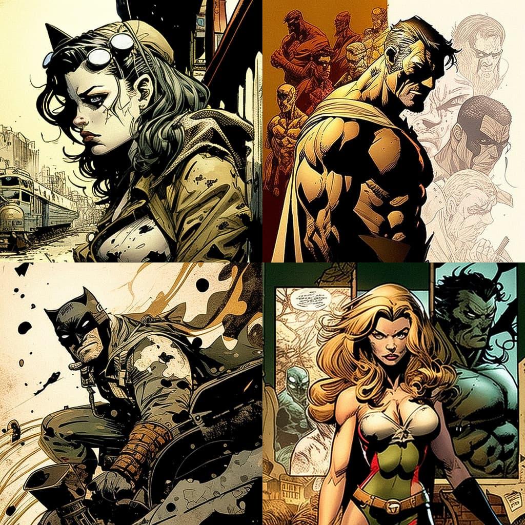 Adam Kubert style, Midjourney V4, render 1 of 4