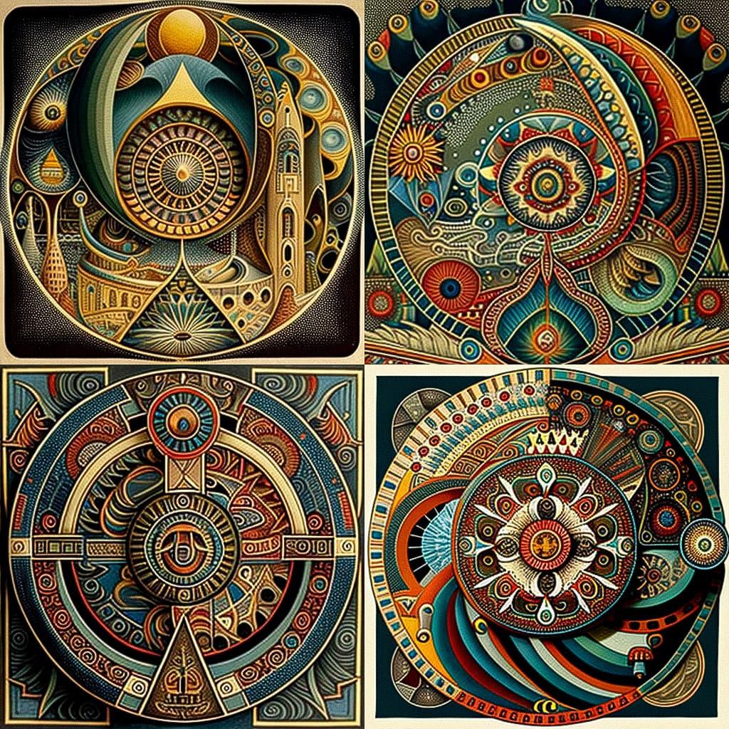 Adolf Wolfli style, Midjourney V4, render 1 of 4