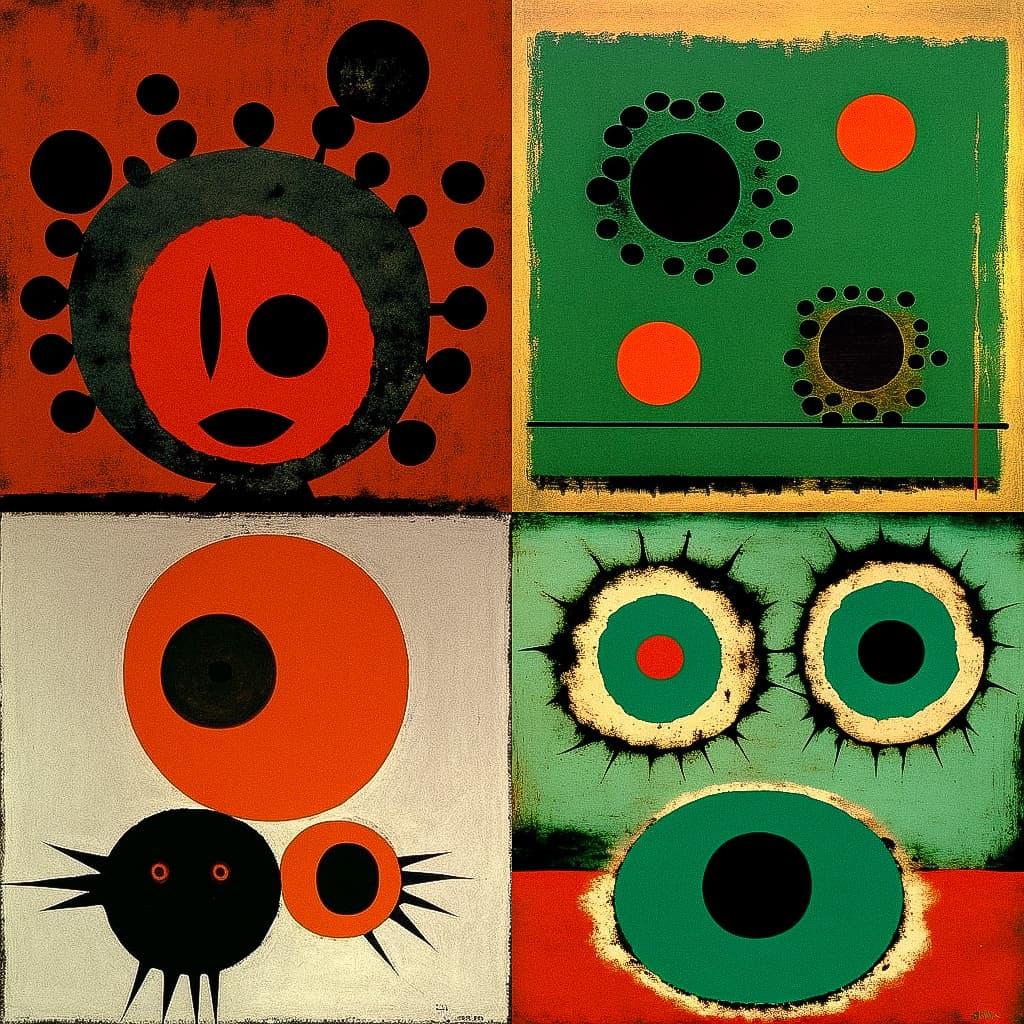 Adolph Gottlieb style, Midjourney V4, render 1 of 4