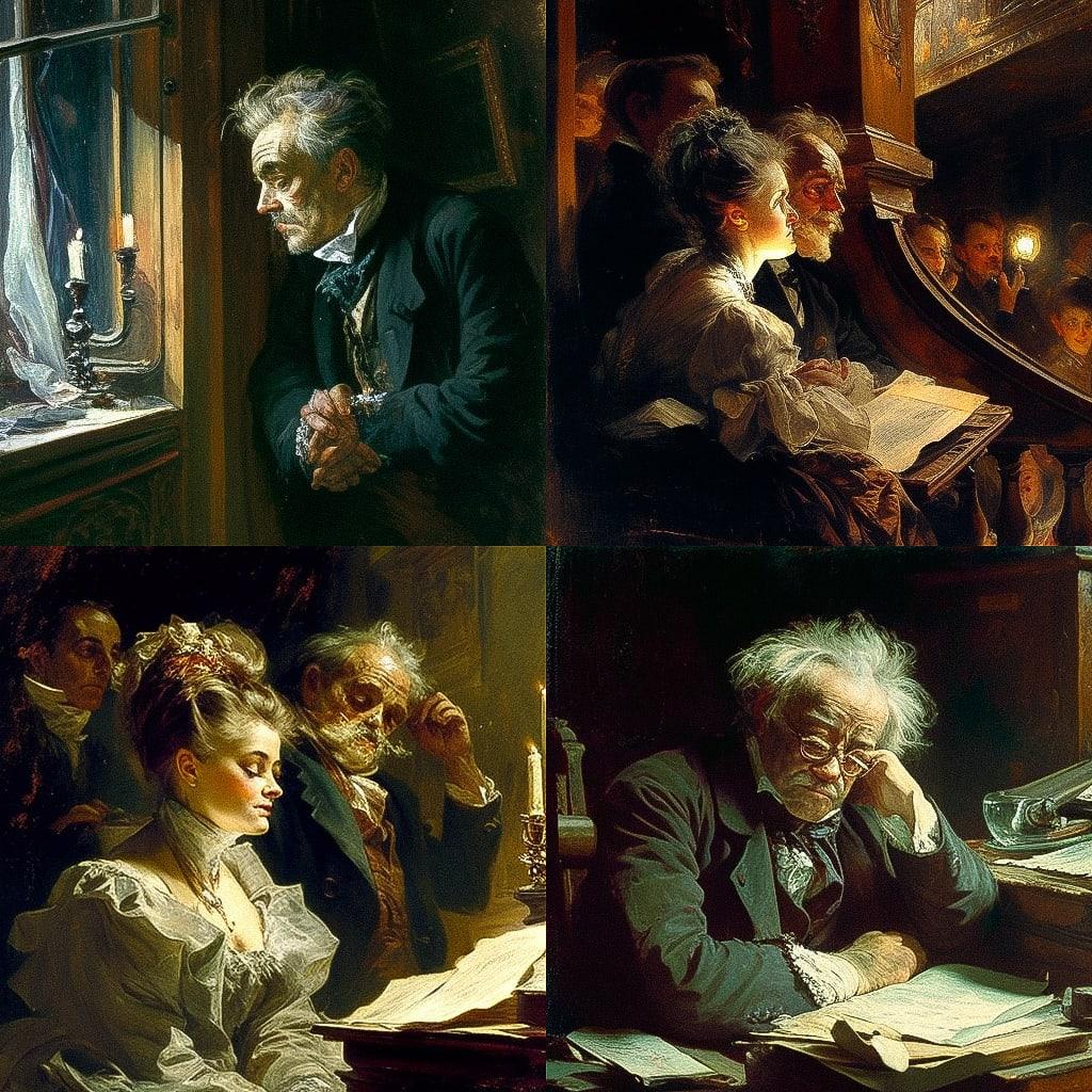 Adolph Menzel style, Midjourney V4, render 1 of 4